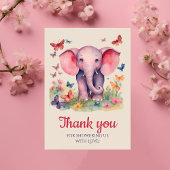 Baby Olifant Baby shower Dank u Bedankkaart