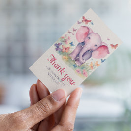 Baby Olifant Baby shower Dank u Bedankkaart