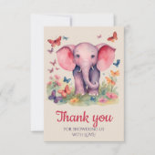 Baby Olifant Baby shower Dank u Bedankkaart (Voorkant)