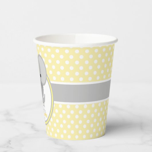 Baby Olifant Baby shower gepersonaliseerd Papieren Bekers (Links)