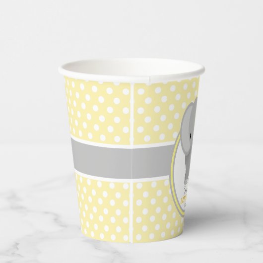 Baby Olifant Baby shower gepersonaliseerd Papieren Bekers (Rechts)