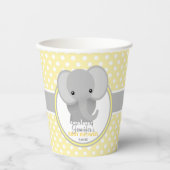 Baby Olifant Baby shower gepersonaliseerd Papieren Bekers (Voorkant)