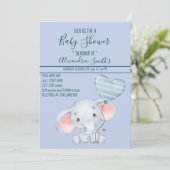 Baby olifant Baby shower Kaart (Staand voorkant)