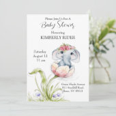 Baby olifant Baby shower Kaart (Staand voorkant)