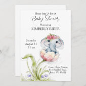 Baby olifant Baby shower Kaart (Voorkant / Achterkant)