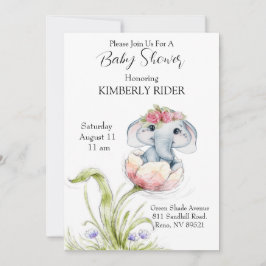 Baby olifant Baby shower Kaart