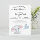 Baby olifant Baby shower Kaart (Staand voorkant)