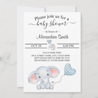 Baby olifant Baby shower Kaart