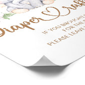 Baby olifant baby shower luierhandel poster (Hoek)