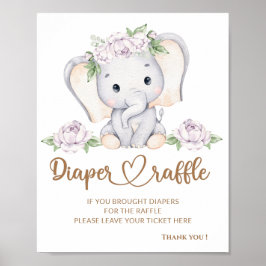 Baby olifant baby shower luierhandel poster