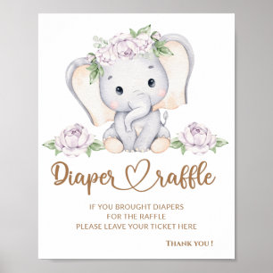 Baby olifant baby shower luierhandel poster