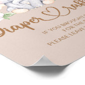 Baby olifant baby shower luierhandel poster (Hoek)