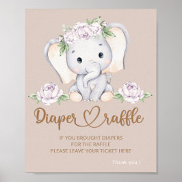 Baby olifant baby shower luierhandel poster