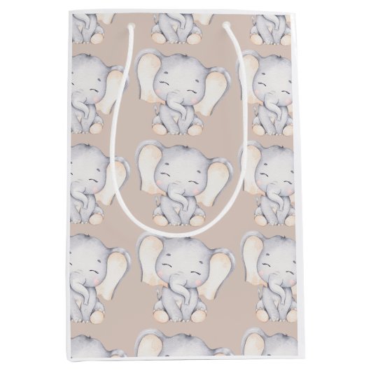Baby olifant Baby shower Medium Cadeauzakje (Voorkant)