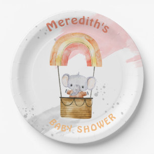 Baby olifant baby shower, Papieren borden Papieren Bordje