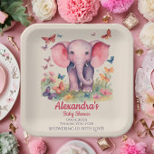 Baby olifant Baby shower Papieren Bordje