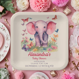 Baby olifant Baby shower Papieren Bordje
