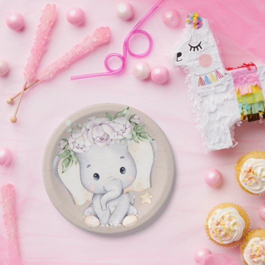 Baby olifant Baby shower Papieren Bordje (Feest)