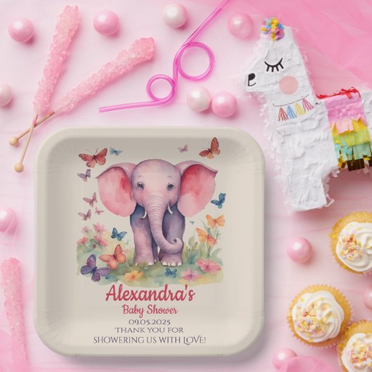 Baby olifant Baby shower Papieren Bordje (Feest)