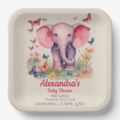 Baby olifant Baby shower Papieren Bordje (Voorkant)
