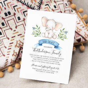 Baby Olifant Baby shower per post lange afstand in Kaart