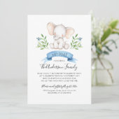 Baby Olifant Baby shower per post lange afstand Kaart (Staand voorkant)