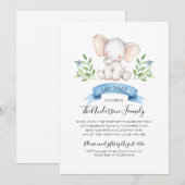 Baby Olifant Baby Shower Per Post Op Afstand Kaart (Voorkant / Achterkant)