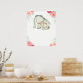 Baby olifant Baby shower Poster (Keuken)
