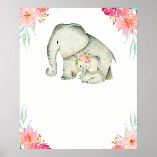 Baby olifant Baby shower Poster (Voorkant)