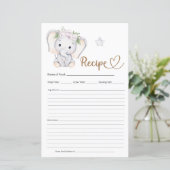 Baby Olifant Baby shower Recept (Staand voorkant)
