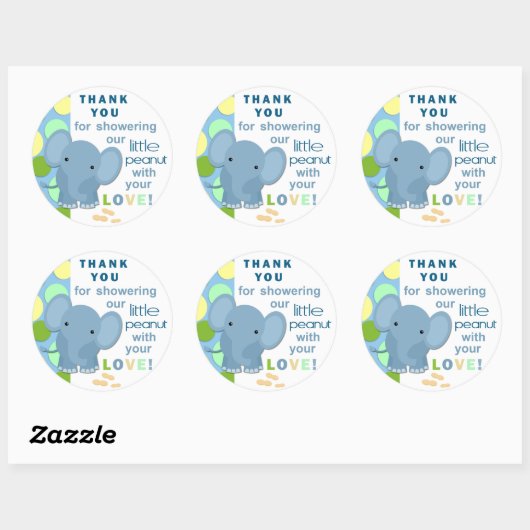Baby Olifant Baby shower Sticker (Vel)