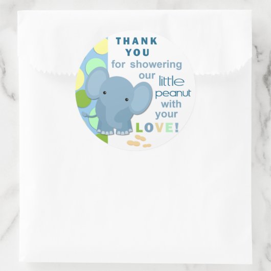 Baby Olifant Baby shower Sticker (Tas)