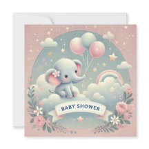 BABY OLIFANT BABY SHOWER UITNODIGING