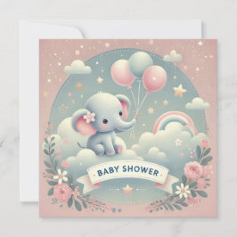 BABY OLIFANT BABY SHOWER UITNODIGING