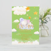 BABY OLIFANT BABY SHOWER UITNODIGING (Staand voorkant)