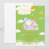BABY OLIFANT BABY SHOWER UITNODIGING (Voorkant / Achterkant)