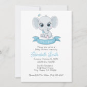 Baby Olifant Baby shower Uitnodiging Sjabloon, (Voorkant)