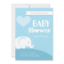 Baby Olifant Baby shower Uitnodiging voor Baby Boy