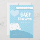 Baby Olifant Baby shower Uitnodiging voor Baby Boy (Voorkant)