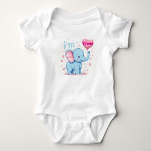Baby Olifant ballon Romper (Voorkant)