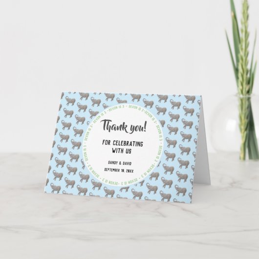 Baby Olifant Bedankkaart (Voorkant)