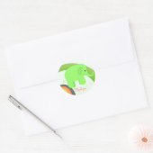 Baby Olifant Bedankt Ronde Sticker (Envelop)