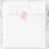 Baby Olifant Bedankt Ronde Sticker (Tas)