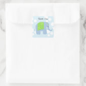 Baby Olifant Bedankt Vierkante Sticker (Tas)
