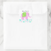 Baby Olifant Bedankt Vierkante Sticker (Tas)