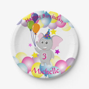 Baby-olifant Birthday Papieren Bordje