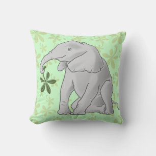 Baby Olifant & Blad Kussen