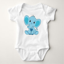 Baby, Olifant, Blauw, Baby Bodysuit, DAM Creatief,