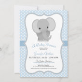 Baby olifant (blauw) Baby shower Kaart (Voorkant)