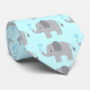 Baby olifant blauw blauw hart stropdas
